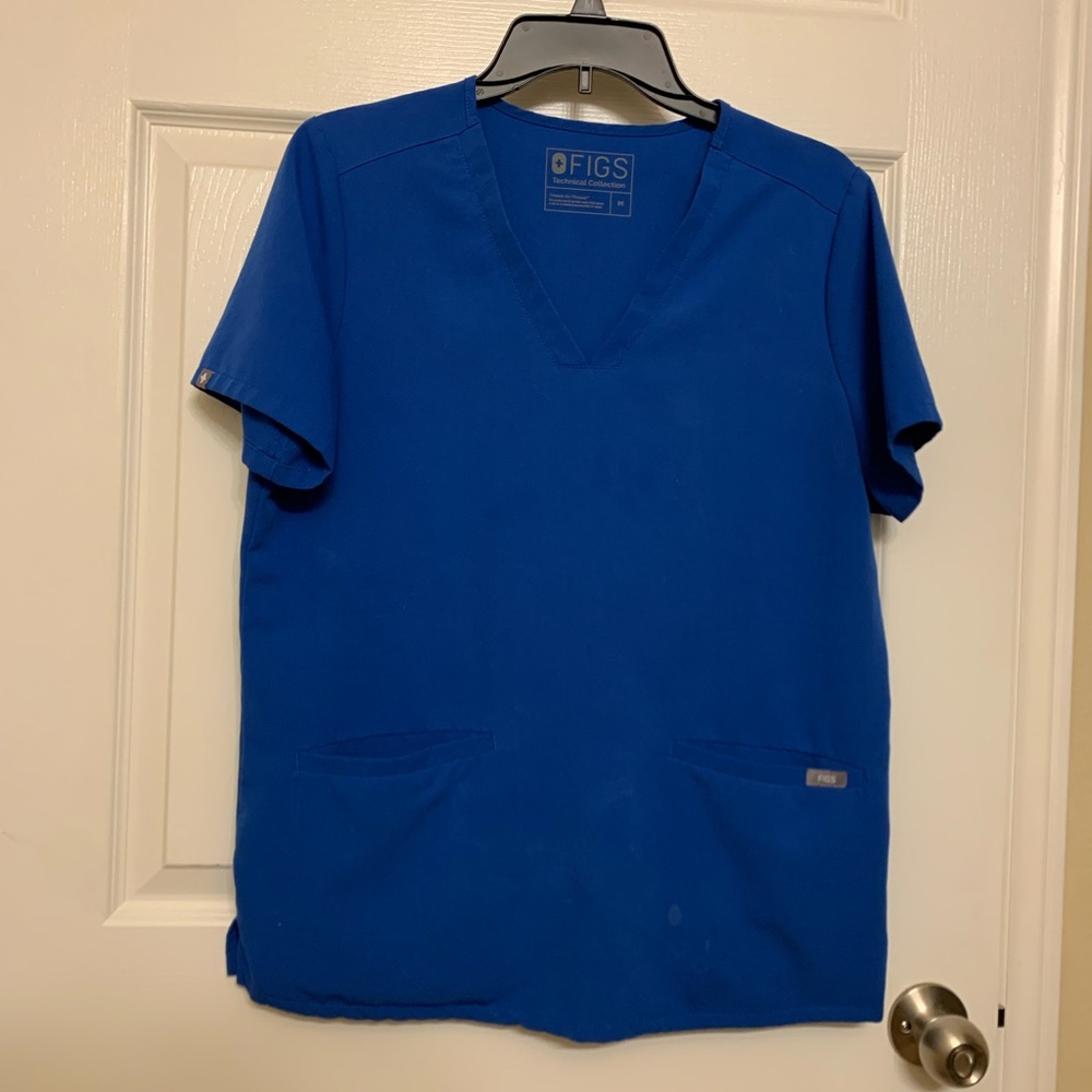 FIGS Casma 3 pocket royal blue scrub top
